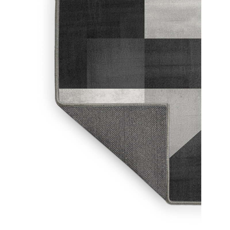 Soft Plush Easterly Modern & Contemporary Geometric Area Rug in Gray – Gray Binding, 6' Round