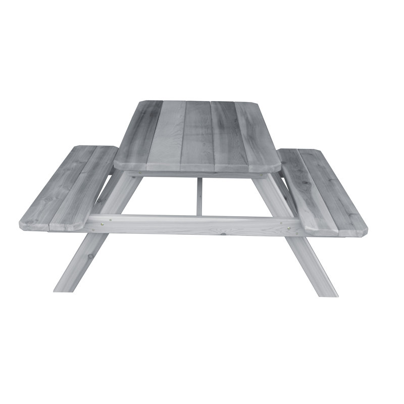 Table de pique-nique Amedee, Teinture grise, H 60 po x L 55 po x l 30 po
