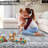 8x10 Geometric Washable Area Rug – Non-Slip, Easy-Clean Modern Farmhouse Carpet for Living Room, Bedroom, Non-Shedding, Distressed Throw Rug, Grey-262783663