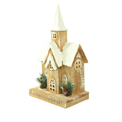 Église éclairée brun givré