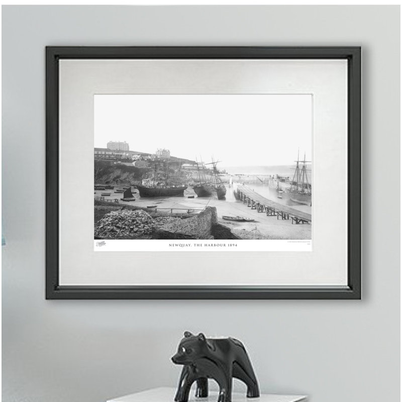Newquay, The Harbour 1894 - Single Picture Frame Print, 28cm H x 36cm W x 2.3cm D