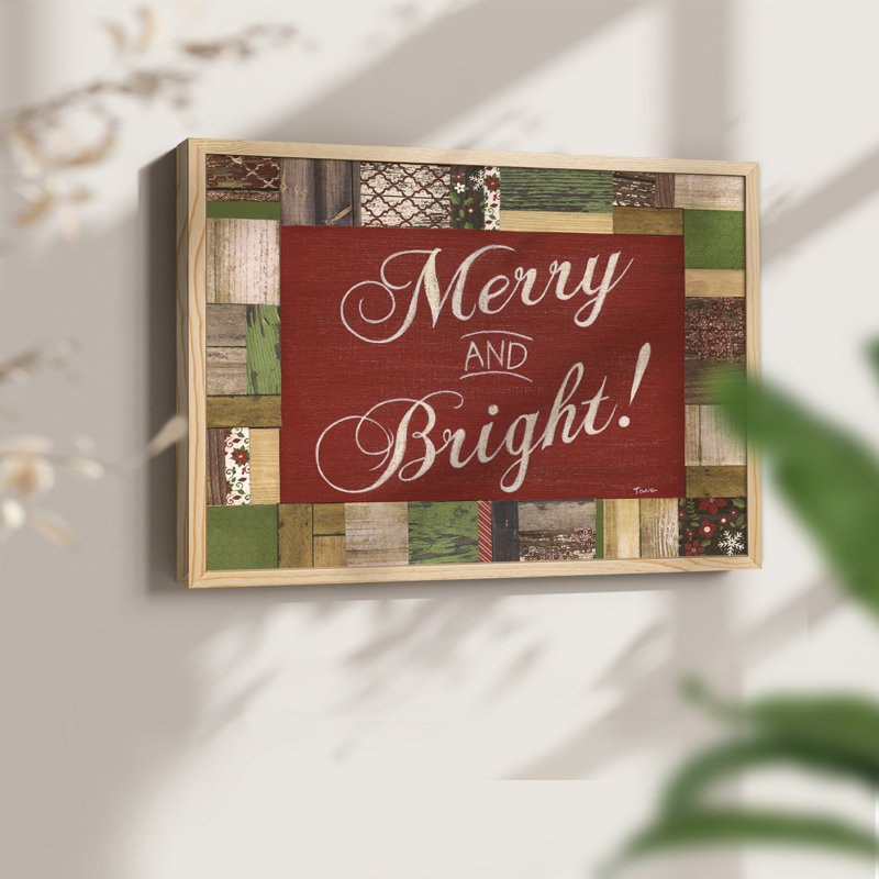 «Merry and Bright», reproduction encadrée, H 8 po x l 10 po, Naturel