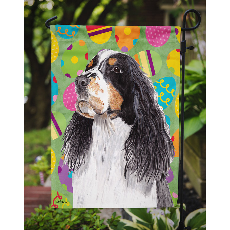 Drapeau de jardin Atara, Épagneul Springer (noir et blanc)
