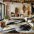 Galaxy Series Abrstract Black/Gray/Ivory/Beige Area Rug-56651729