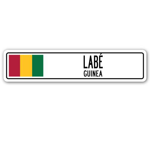 Plaque de rue en aluminium Labo, drapeau de la Guinée, H 4 po x l 18 po x P 1 po