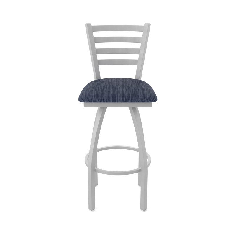 Tabouret pivotant Jackie, Nickel anodisé, Tabouret de comptoir (siège d'une hauteur de 25 p, Tissu - ancre graphique