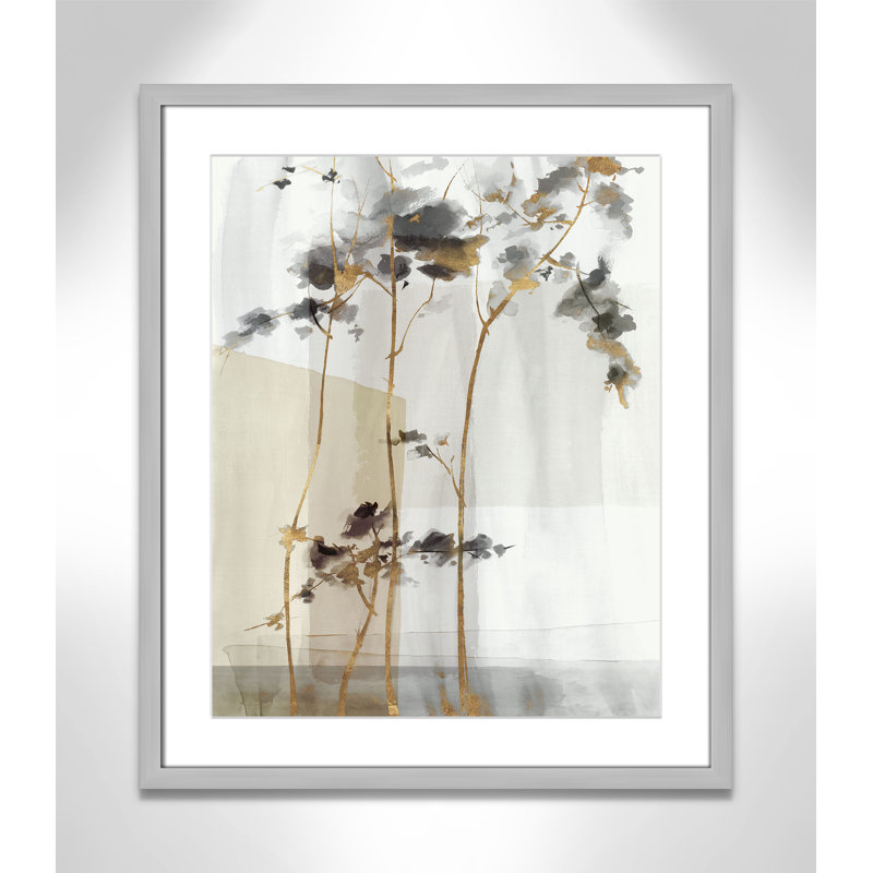 Golden Zen I Print par Eva Watts, L 21,5 po x H 25,5 po, Imprimé mat, Matte Silver