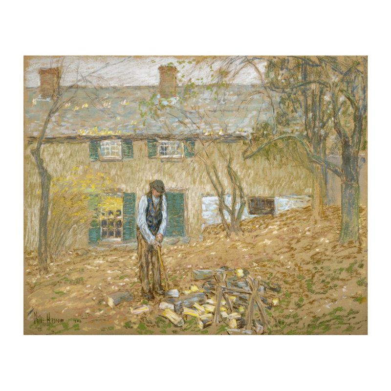 «Woodchopper» par Childe Hassam - impression giclée, H 22 po x l 28 po