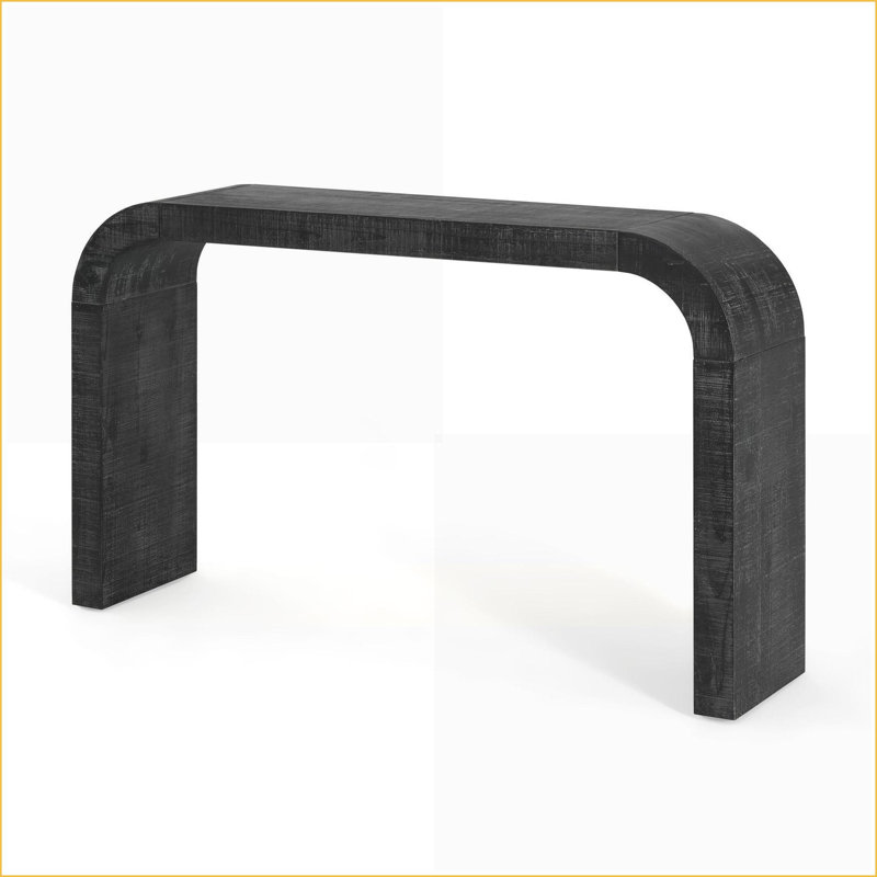 Table basse de 52 po en bois rustique avec installation facile et mobilité, panneau de fibres à densité moyenne et placage de bois massif pour le salon / couloir