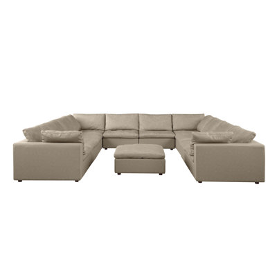 Hillsborough 11-Piece Sectional  Upholstered In Top-Grain Italian Leather