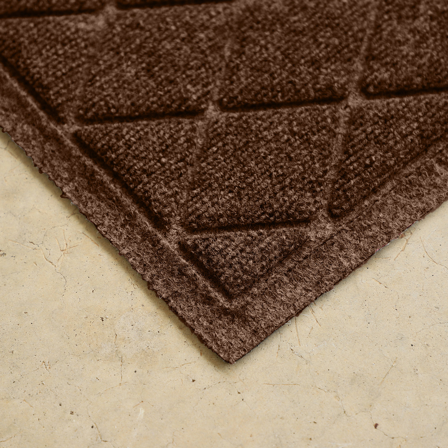 WaterHog Non-Slip Indoor/Outdoor Doormat, Dark Brown, Semi-Circle 24" x 39"