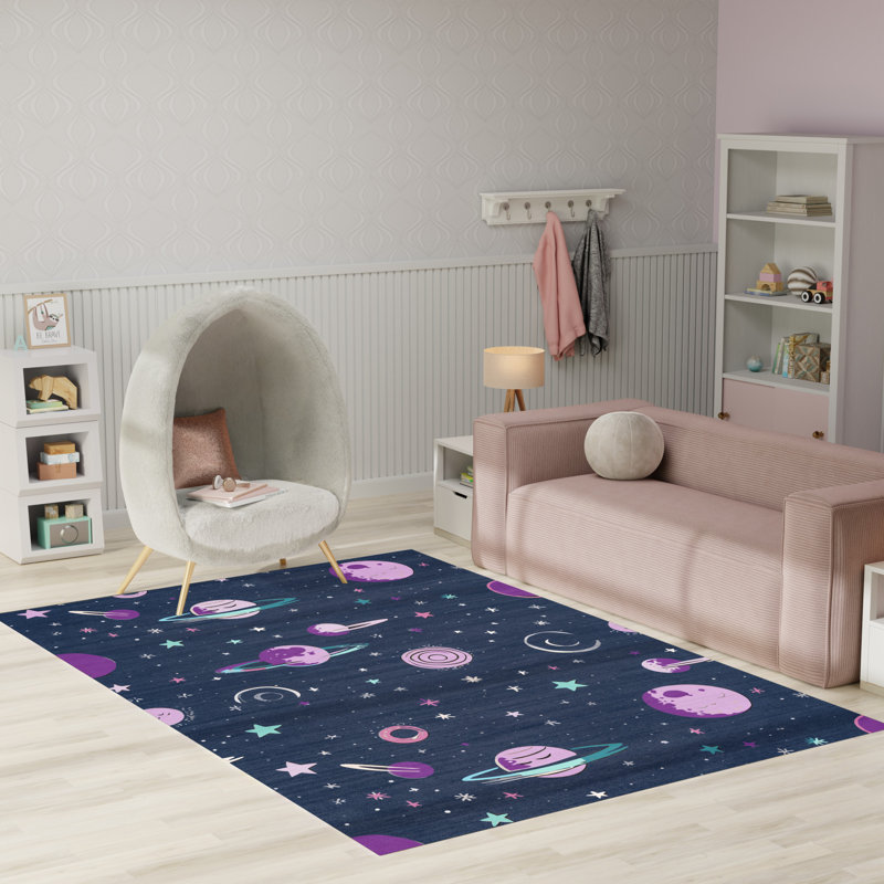 Nourison Imagination Machine Washable Black Indoor Rug, Rectangle 6'6" x 9'2"