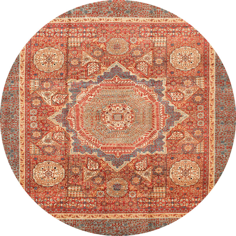 Abstract Indoor Rug, Round 7'