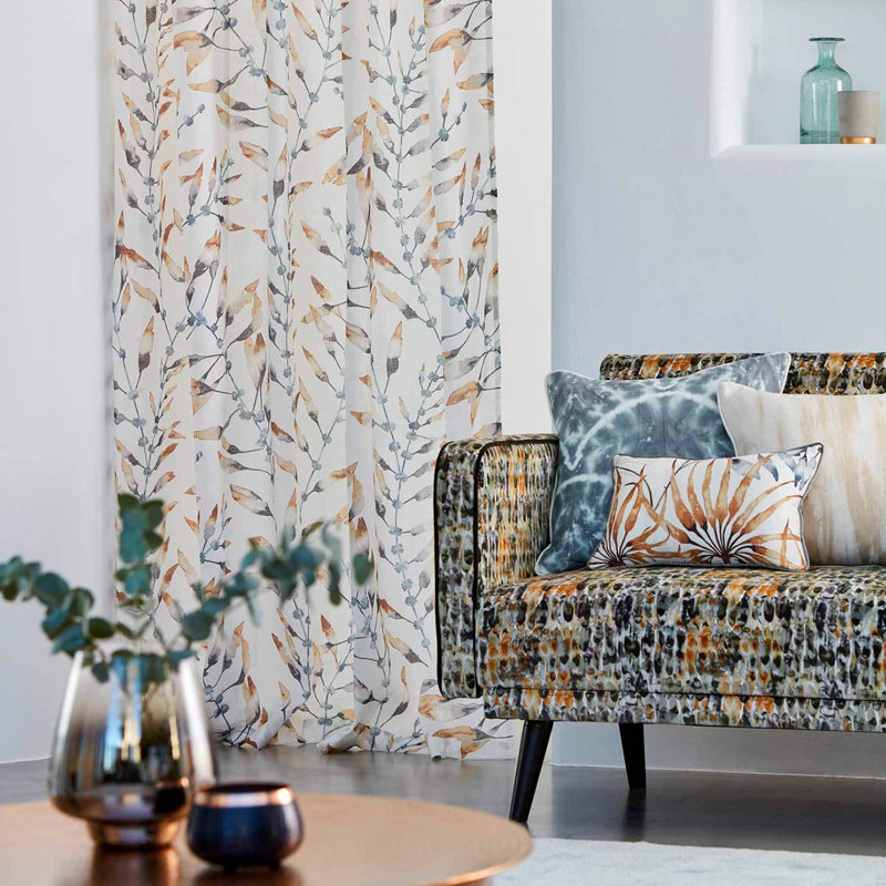 Chaconia Fabric, Amber/Slate