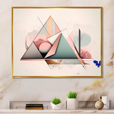 «Mid Century Pastel Mountains I», art mural moderne sur toile géométrique