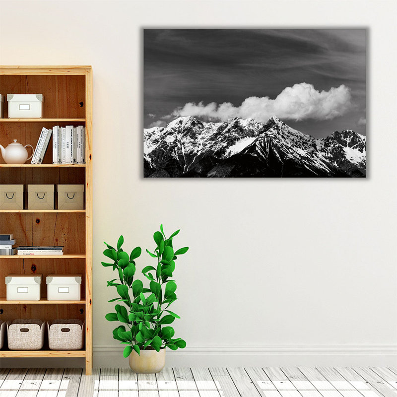 «The Dolomites III Black and White», reproduction d'art sur toile, H 32 po x l 48 po