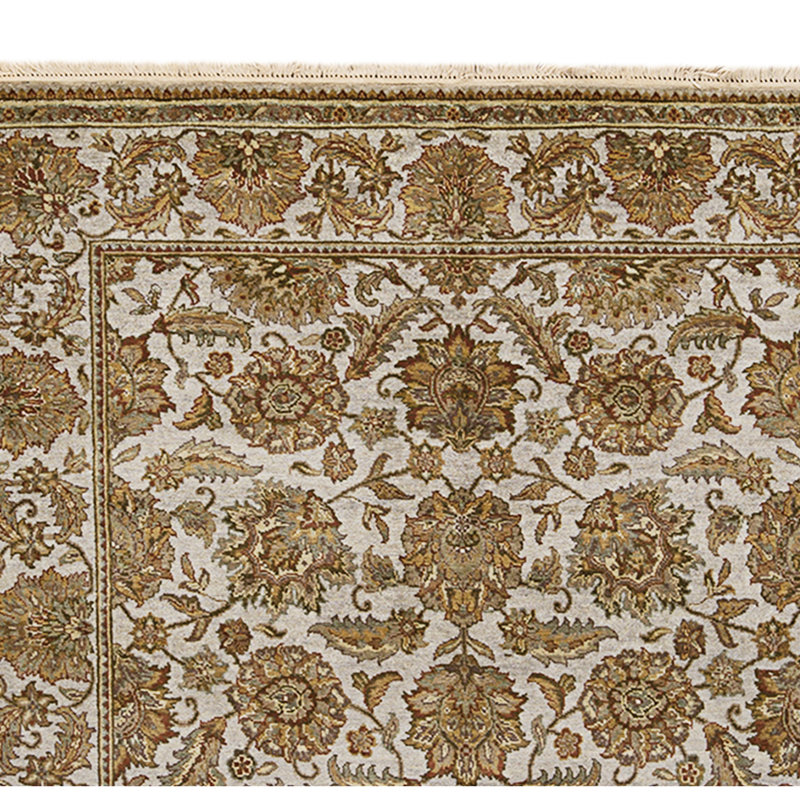 Tapis gris et gris noué à la main de haute qualité