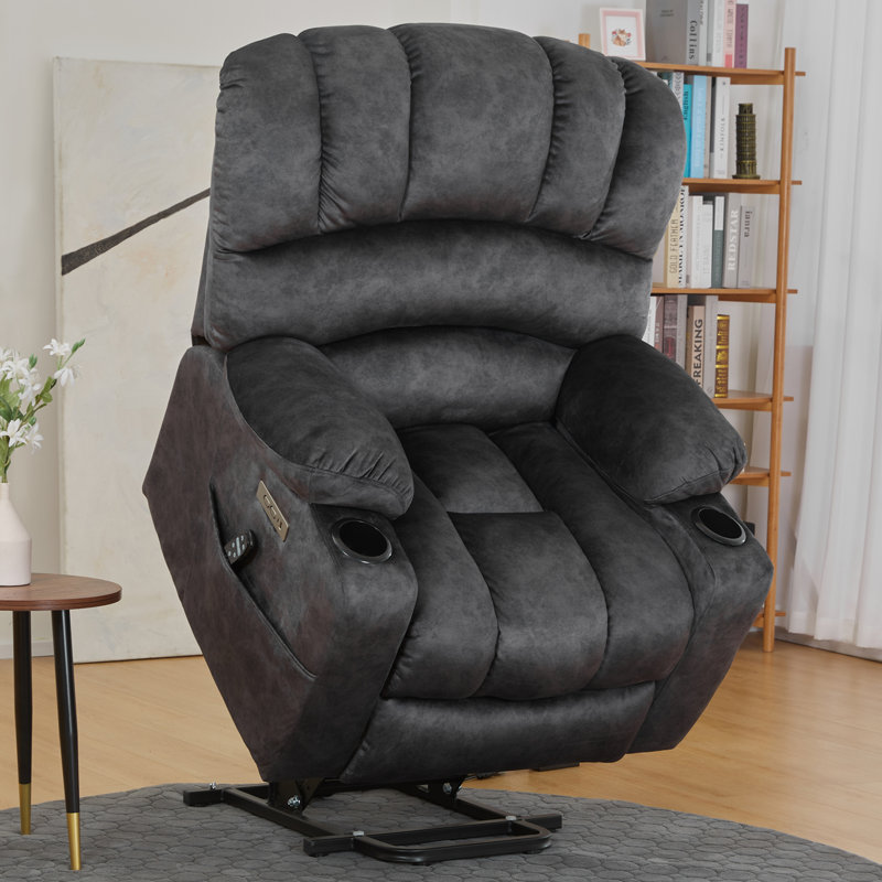 Power Lift Massage Recliner Chairs With Heat, Large Shell Velvet Chair Recliners