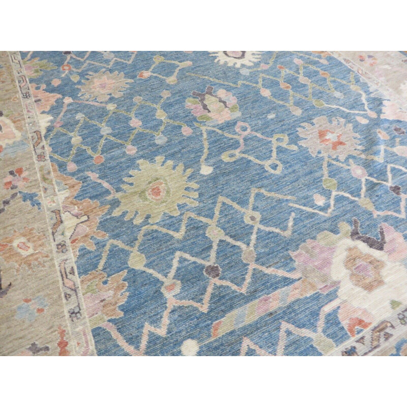 Tapis unique bleu 7 pi 11 po x 10 pi 4 po One-of-a-Kind