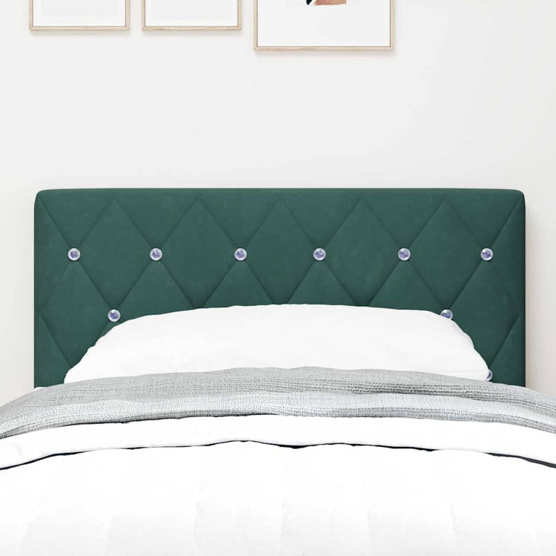 Velvet Headboard Argyle With Headboard 80 Cm Velvet, Dark Green
