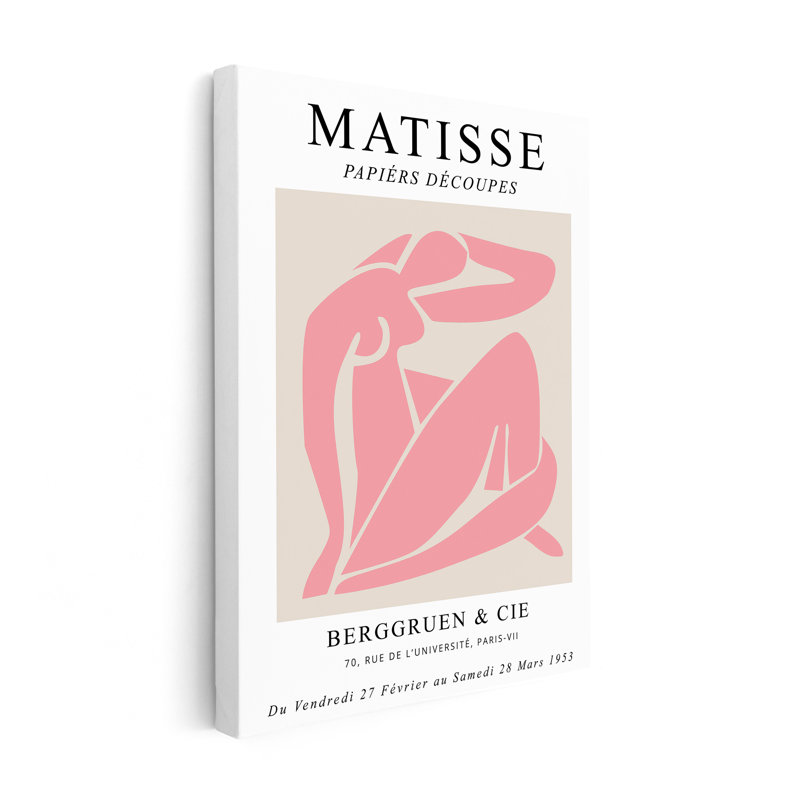 Henri Matisse - rose, H 24 po x l 32 po, Canevas, Sans cadre
