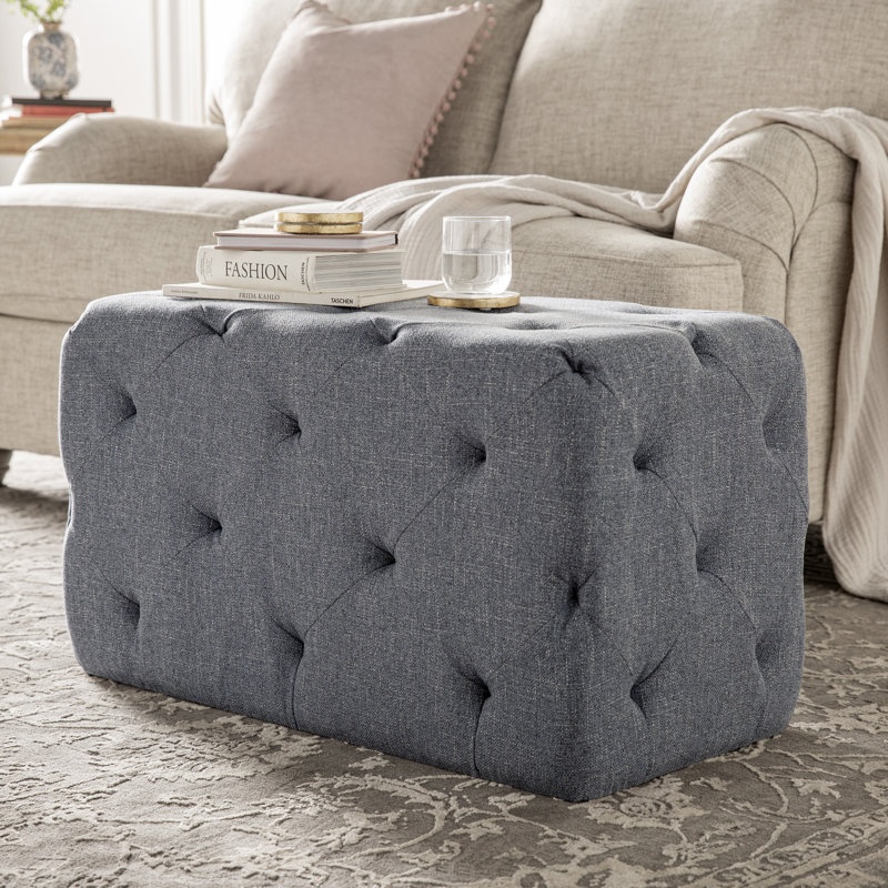 Repose-pieds rectangulaire Artoria, Polyester bleu