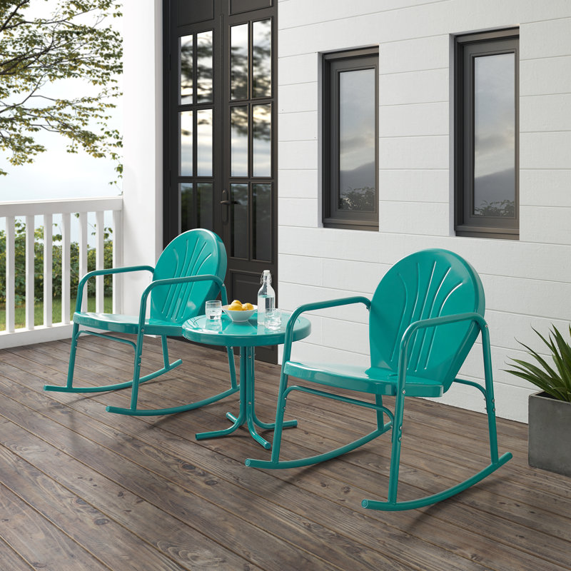 Burley 2 - Person Patio Conversation Set, Turquoise
