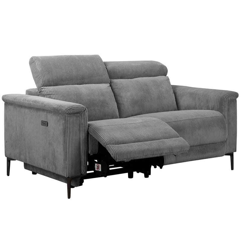 Bhairavi Recl Elek Grey Corduroy, 2