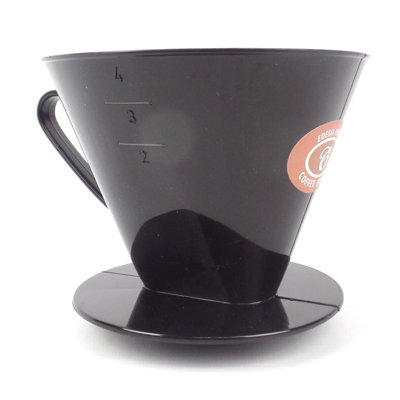 Size 4 Black Plastic Coffee Filter Cone