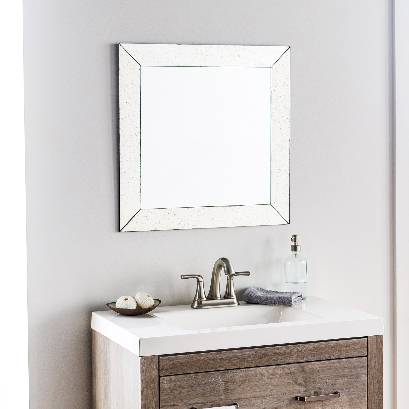 30" Beveled Accent Mirror, 18" x 18"