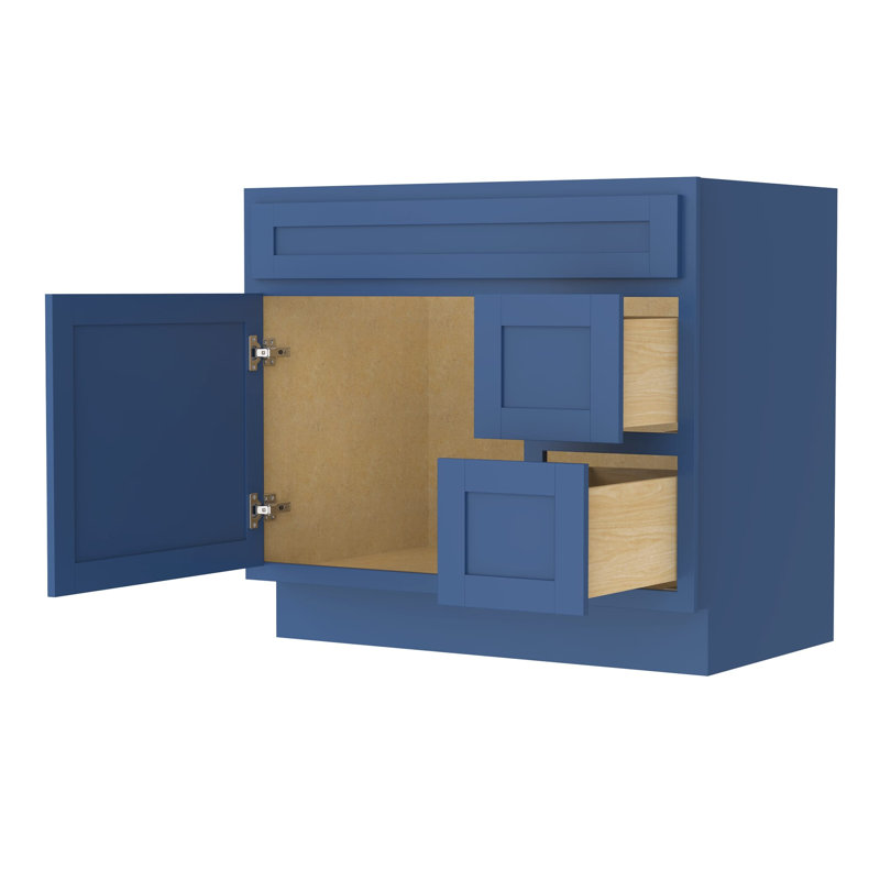 Base de meuble-lavabo simple Hibbitts 36 po seulement, Bleu