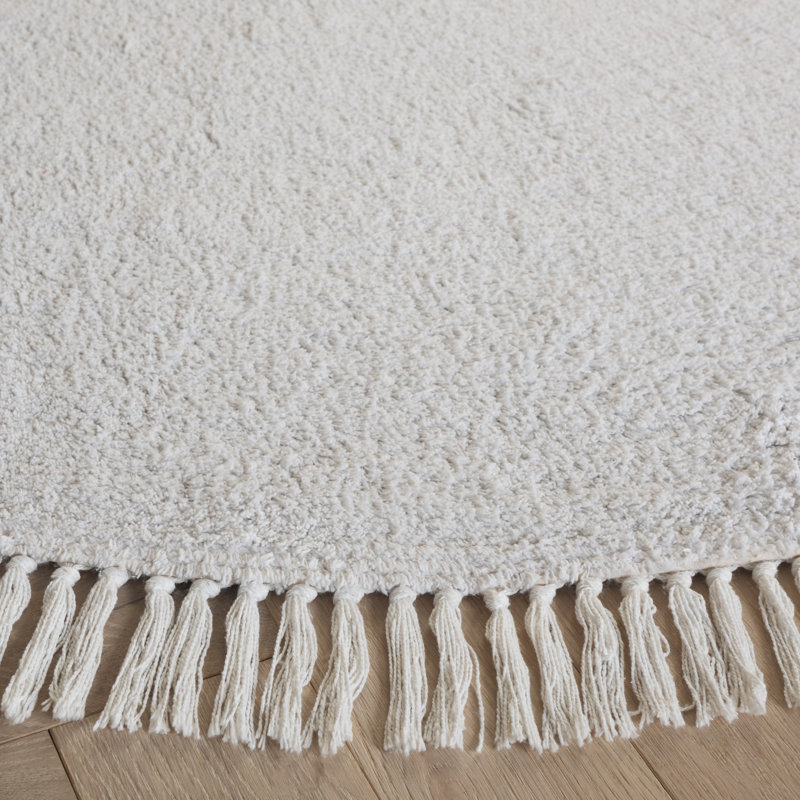 Dajha Handtufted Recycled Cotton Machine Washable Solid Color Rug, Round 6'