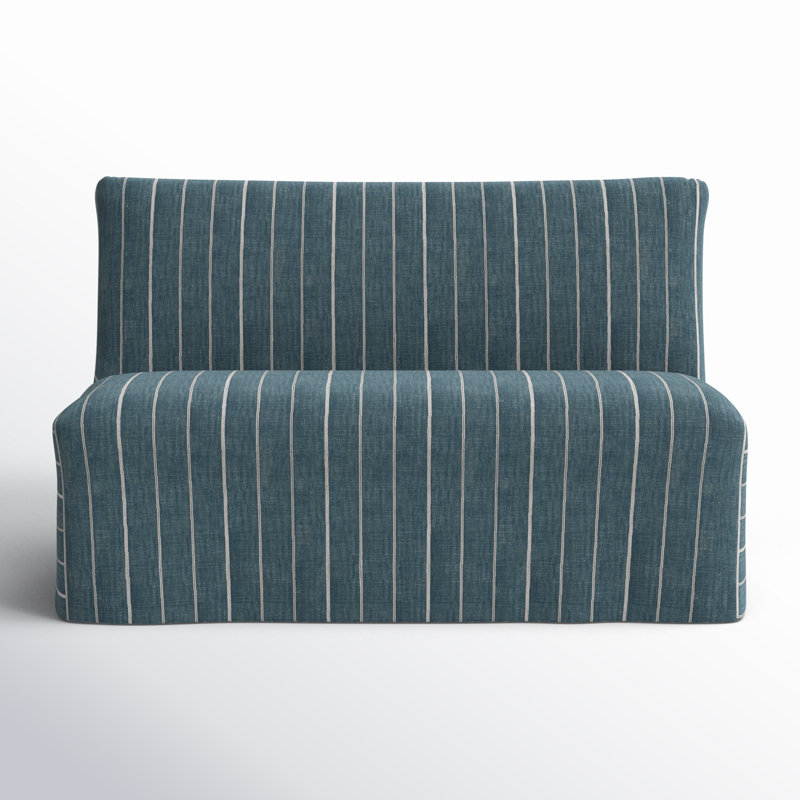 Ivanka Upholstered Bench, Fritz Indigo Stripe