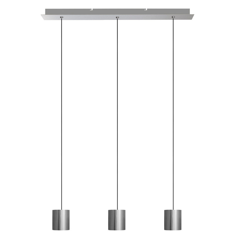 Luminaire suspendu linéaire à 3 lumières pour îlot de cuisine Andromedae, Nickel