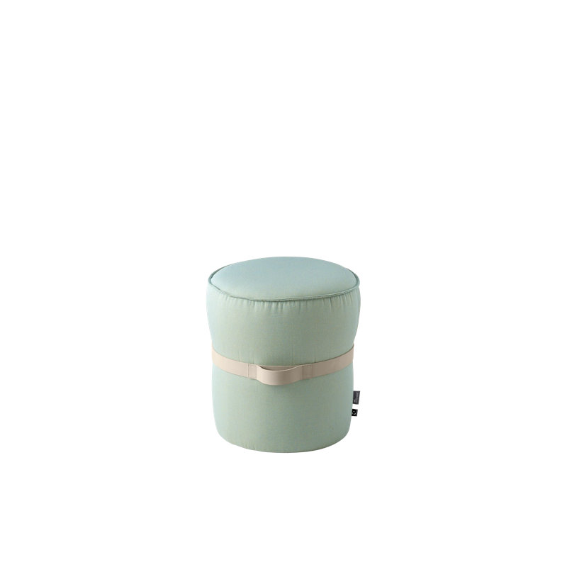 Pof Upholstered Pouf Ottoman, Thyme Green