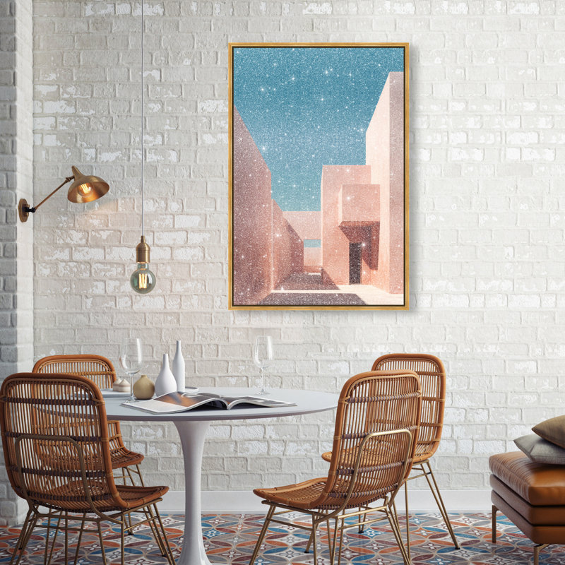 Structured Pink II Print by Oliver Gal, 25"H x 17"W, Gold Floater Frame