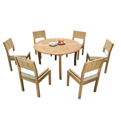 Ensemble repas 7 pièces teck Anley