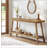 70.9” Extra Long Farmhouse Console Table, Solid Wood Entryway Table with 2-Tier Open Storage, Rustic Narrow Sofa Table Behind Couch for Hallway, Living Room-2140916660