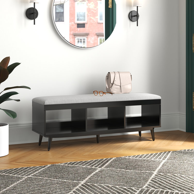 Hungate Linen Upholstered Storage Bench, Gray Linen