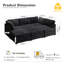 Canapé modulaire avec repose-pieds en tissu velours côtelé Hgo-465303196