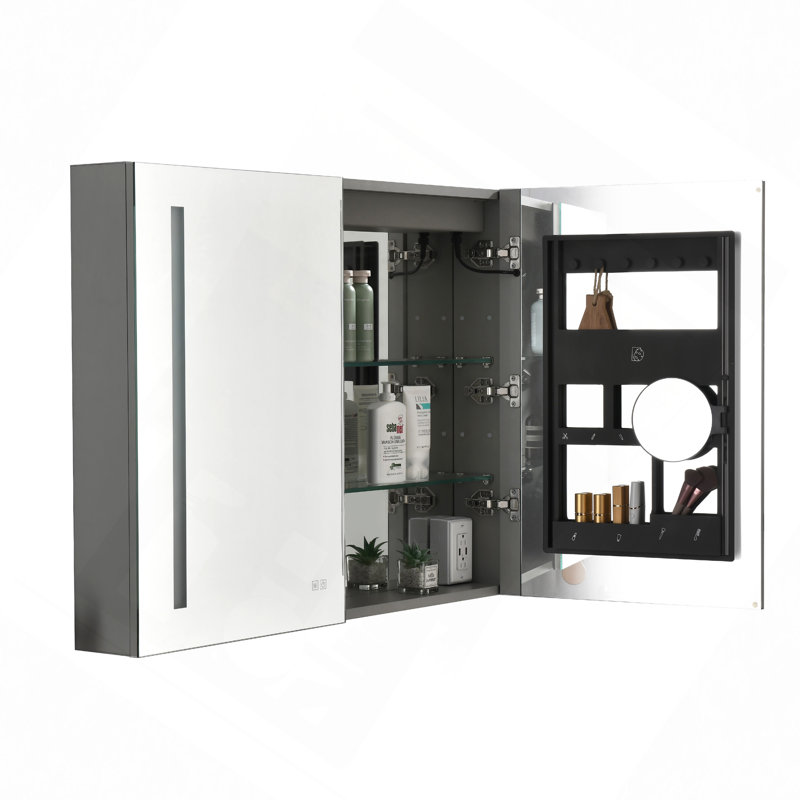 Armoire murale à double porte 2 portes et 3 tablettes pour le rangement de la cuisine, de la salle de bain, de la buanderie, des tablettes réglables prêtes à assembler