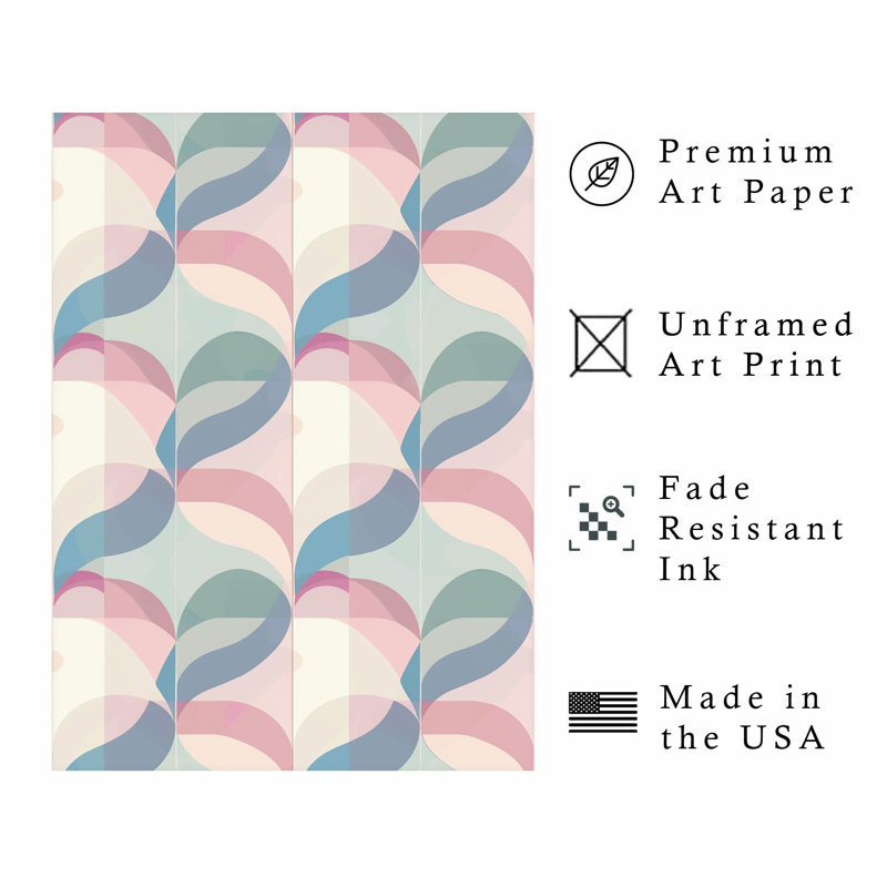 Abstract Retro Groovy 70s Pattern XVII Retro Unframed Art Print, 14" H x 11" W