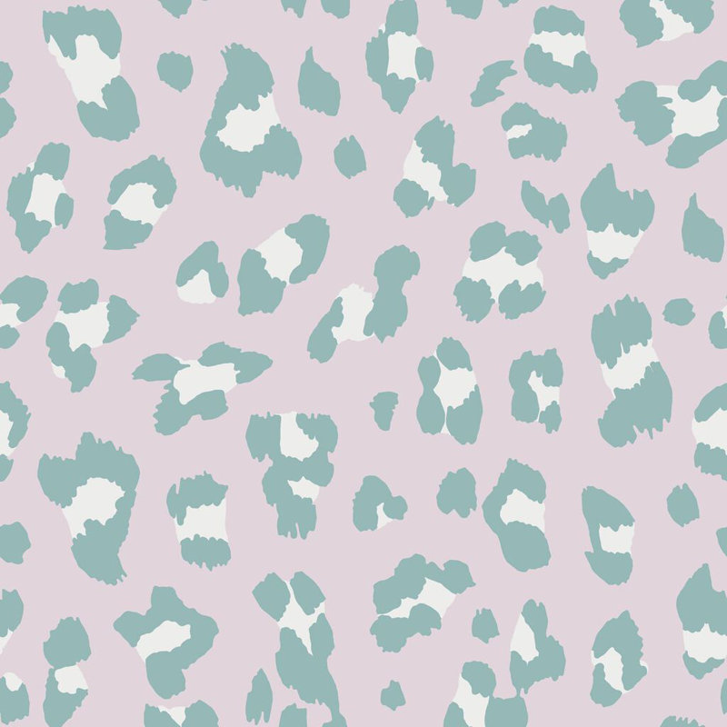 Envy Big Cat Leopard Print Wallpaper, Blue