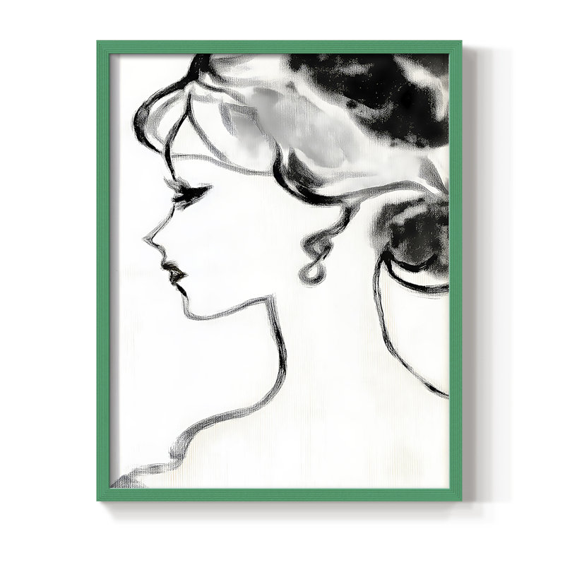 Reproduction encadrée WOMEN Series CLXV - bois massif, H 11 po x l 9 po, Vert