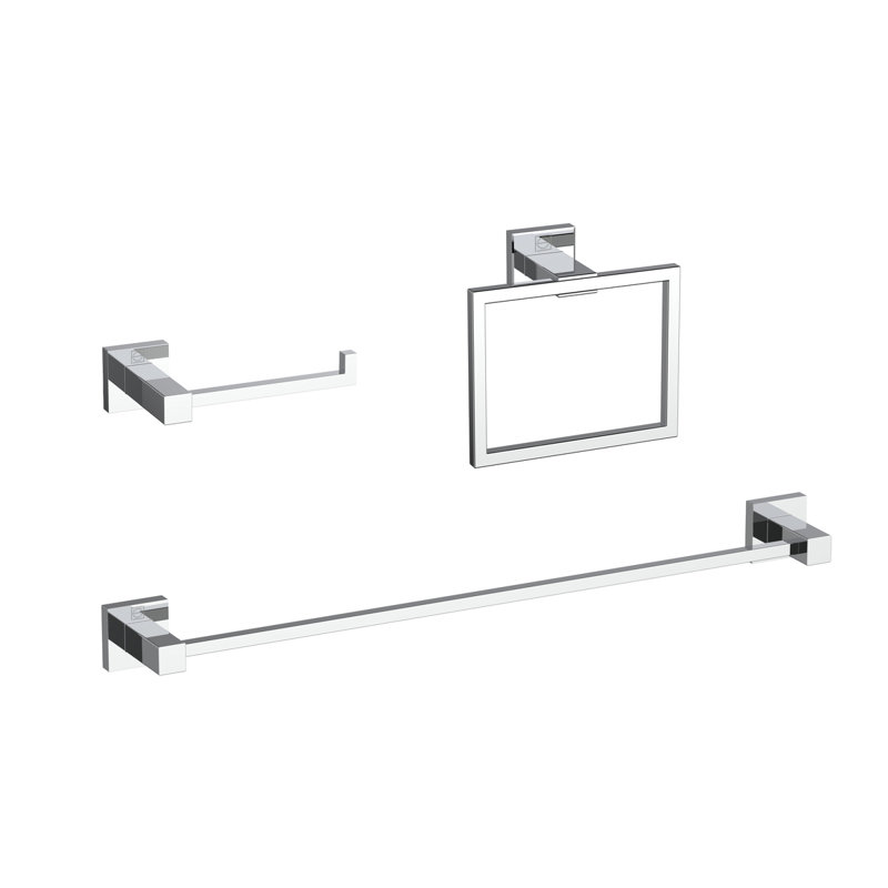 Isla 3 - Piece Bathroom Hardware Set, Chrome