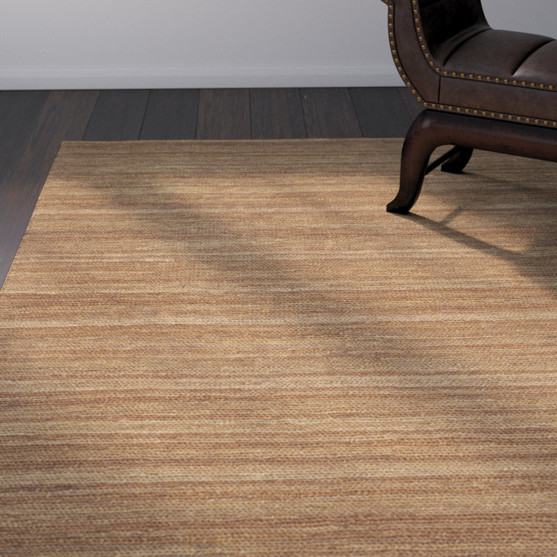 Tapis rayé en jute noué à la main Elaine Organic, Rectangle 5 pi x 8 pi