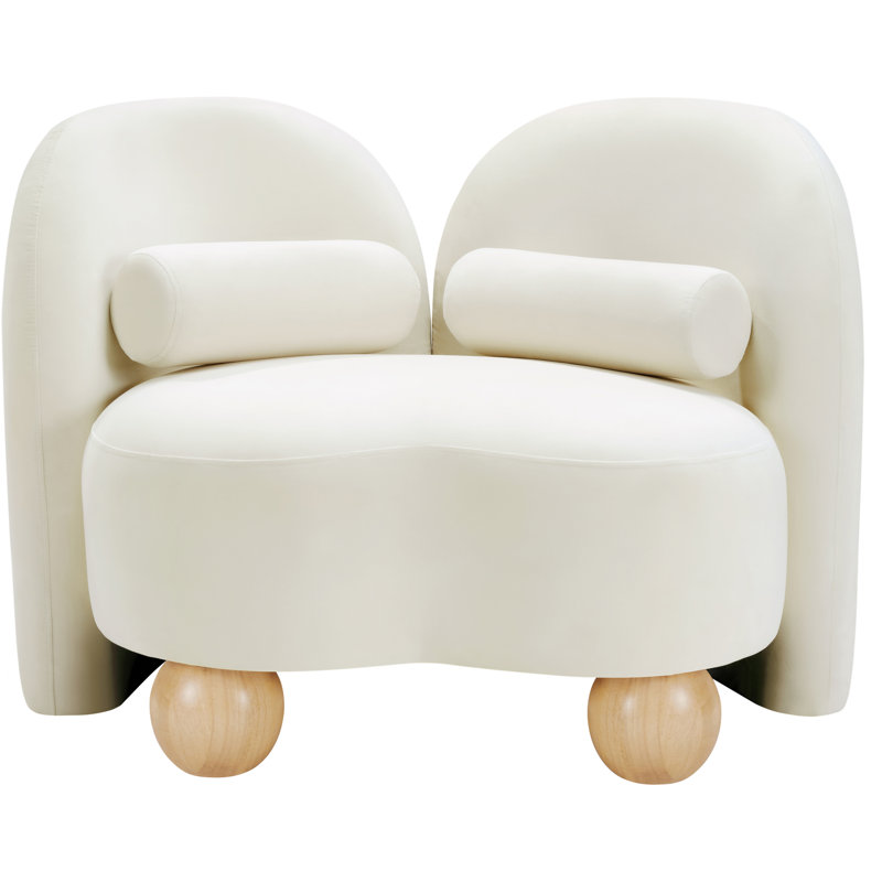 Daphne Upholstered Chair, Cream Velvet