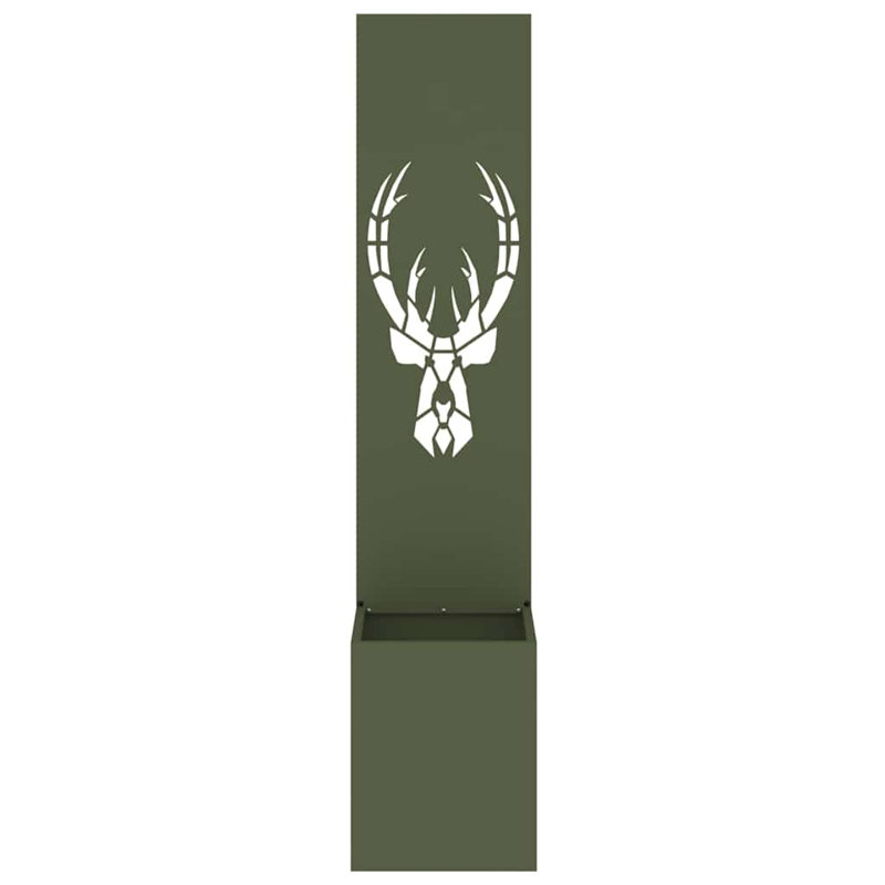  Garden Privacy Screen Olive Green 32 X 140 Cm Cold-Rolled Steel, Olive Green