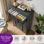 Commode haute à 5 tiroirs Rilton avec façade à persiennes, commode de rangement verticale pour chambre à coucher, aspect bois naturel-350454218