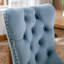 Chaise de salle à manger en bois massif avec assise en velours bleu, pieds et support confortables Sw2001lb-482511619